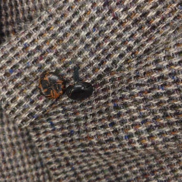 VTG Harris Tweed Wool Blazer Men's 41R Brown Plaid‎Sport Coat Handwoven Jacket